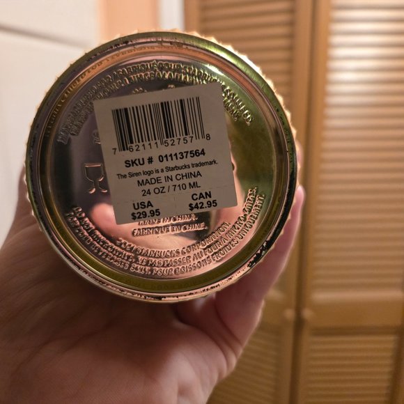 Gold studded starbucks cup, used LIKE NEW - Picture 2 of 3